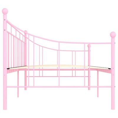 vidaXL Cadre de lit de repos Rose Métal 90 x 200 cm