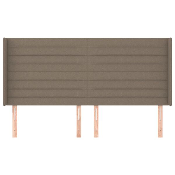 vidaXL T&ecirc;te de lit avec oreilles Taupe 203x16x118/128 cm Tissu