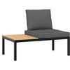 vidaXL Salon de jardin 3 pcs avec coussins noir aluminium