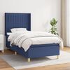 vidaXL Sommier &agrave; lattes de lit avec matelas Bleu 100x200 cm Tissu