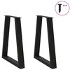 vidaXL Pieds de table à manger en V 2 pièces Noir 50x(72-73,3) cm Acier