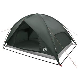 vidaXL Tente de camping avec un abri imperm&eacute;able 4 personne Vert arm&eacute;e