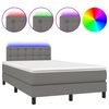 vidaXL Sommier &agrave; lattes de lit et matelas et LED Gris fonc&eacute; 120x200 cm