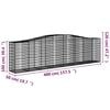 vidaXL Panier de gabions arqu&eacute; 400x50x100/120 cm Fer galvanis&eacute;