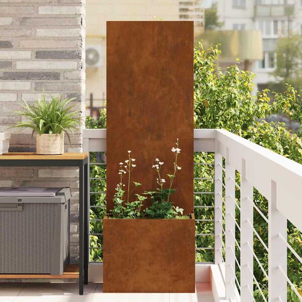 vidaXL &Eacute;cran de confidentialit&eacute; de jardin Fretwork Rouill&eacute; 50 x 140 cm