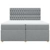 vidaXL Sommier &agrave; lattes de lit avec matelas Gris clair 200x200cm Tissu