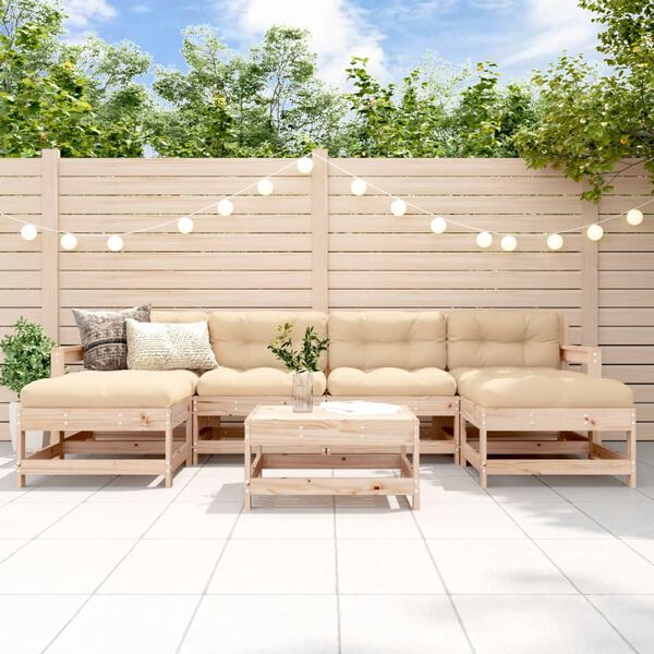 vidaXL Salon de jardin 7 pcs Bois de pin massif