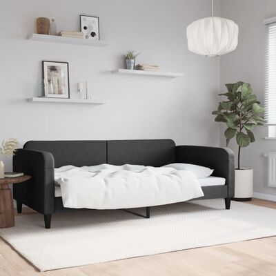 vidaXL Lit de repos noir 100x200 cm tissu