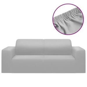 vidaXL Housse extensible de canap&eacute; 2 places Gris Jersey de polyester