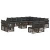 vidaXL Ensemble de canap&eacute; de jardin 14 pc Gris polyrotin