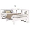 vidaXL Lit biblioth&egrave;que sans matelas blanc 90x200cm bois de pin massif
