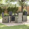 vidaXL Ensemble de salle &agrave; manger pour jardin 5 pcs Gris polyrotin