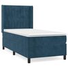 vidaXL Sommier &agrave; lattes de lit et matelas Bleu fonc&eacute; 80x200 cm Velours