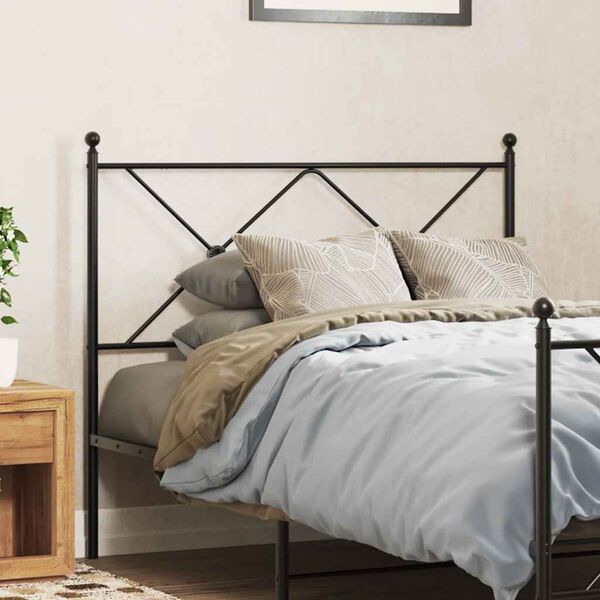 vidaXL T&ecirc;te de lit de remplacement m&eacute;tal noir 100 cm