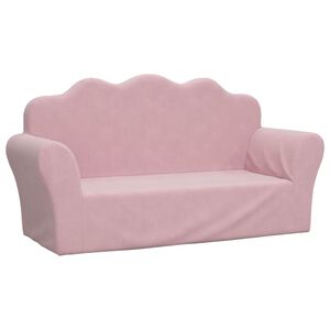 vidaXL Canap&eacute; pour enfants 2 places Rose Peluche douce