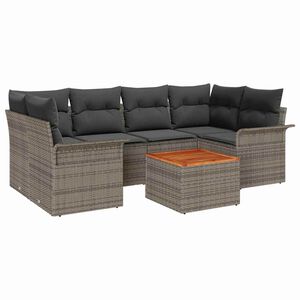 vidaXL Ensemble de canap&eacute; de jardin 7 pc 6-Nombre de places Gris