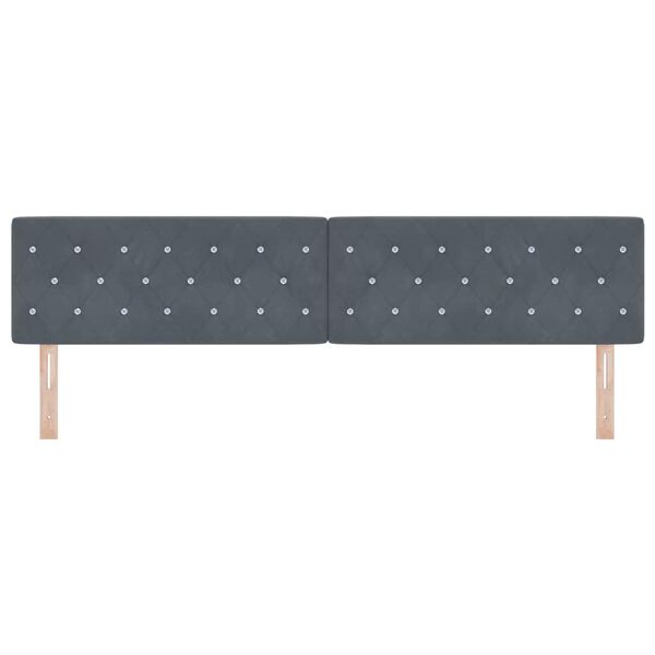 vidaXL T&ecirc;te de lit Gris fonc&eacute; 200 cm Velours