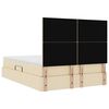 vidaXL Lit avec rangement et LED avec LED Cr&egrave;me 140 x 200 cm Polyester