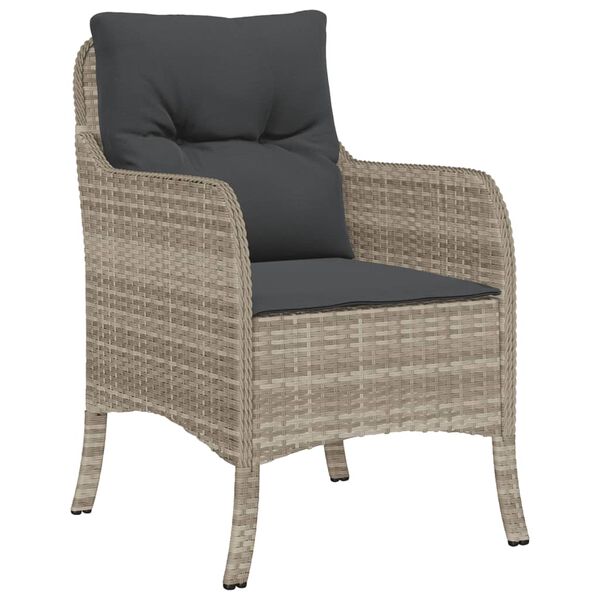 vidaXL Chaises de jardin coussins lot de 2 gris clair r&eacute;sine tress&eacute;e