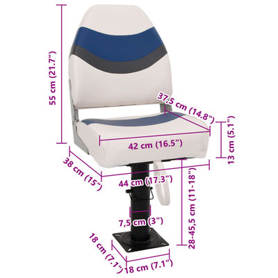 vidaXL Ensemble de sièges de bateau pliables lot de 4 dossier haut