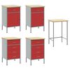 vidaXL Placard de travail avec tiroir 4 pcs Noir 200 x 55 x 85 cm