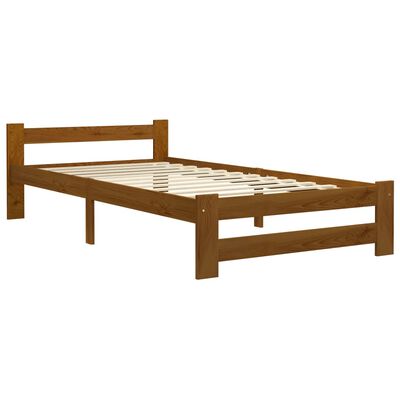 vidaXL Cadre de lit sans matelas marron miel pin massif 100x200 cm