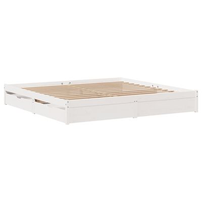 vidaXL Cadre de lit sans matelas blanc 180x200 cm bois massif de pin