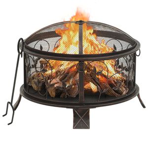 vidaXL Foyer rustique avec tisonnier 67,5 cm XXL Acier