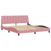 vidaXL Cadre de lit avec LED sans matelas Hanko rose 180x200 cm velours
