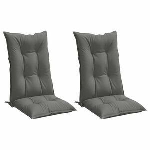 vidaXL Coussins de chaise &agrave; dossier haut lot de 2 gris fonc&eacute; m&eacute;lang&eacute;