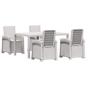 vidaXL Ensemble de salle &agrave; manger pour jardin 5 pc Blanc et cr&egrave;me PP
