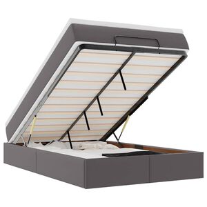 VidaXL Cadre de lit ottoman avec matelas gris 120x200 cm similicuir