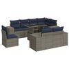 vidaXL Salon de jardin avec coussins 9 pcs gris r&eacute;sine tress&eacute;e acacia