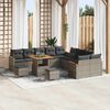 vidaXL Ensemble de canap&eacute; de jardin 13 pcs Gris polyrotin