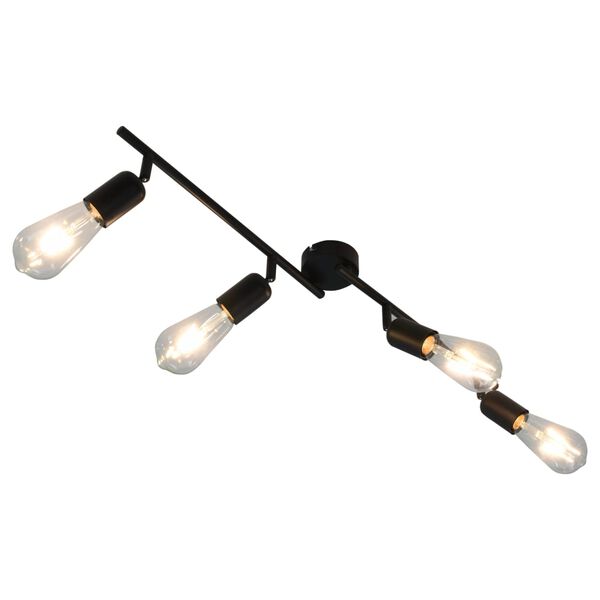 vidaXL Projecteur &agrave; 4 voies Noir 60 cm E27