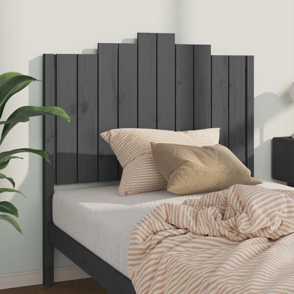 vidaXL T&ecirc;te de lit Gris 106x4x110 cm Bois massif de pin