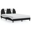 vidaXL Cadre de lit Viana avec LED sans matelas noir et blanc 140x190 cm
