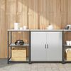 vidaXL Ensemble de rangement cuisine 2 pcs Argent&eacute; Acier inoxydable