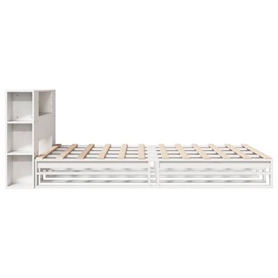 vidaXL Lit bibliothèque sans matelas blanc 120x200 cm bois massif