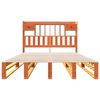 vidaXL Lit biblioth&egrave;que sans matelas cire marron 140x190 cm pin massif