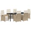 vidaXL Ensemble de salle &agrave; manger pour jardin 7 pcs Beige polyrotin