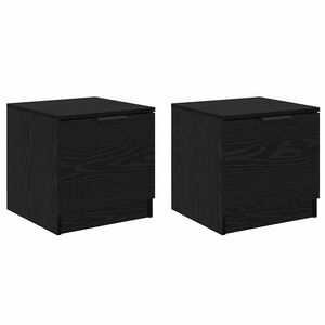 vidaXL Armoire de lit 2 pc Ch&ecirc;ne noir 40 x 39 x 40cm Bois d'ing&eacute;nierie