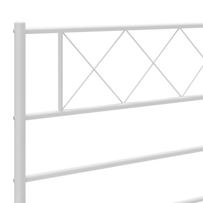 vidaXL Cadre de lit métal sans matelas et pied de lit blanc 183x213 cm