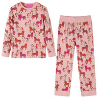 Pyjamas enfants à manches longues rose clair 92