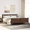 vidaXL Cadre de lit en m&eacute;tal sans matelas ch&ecirc;ne marron 183x213 cm