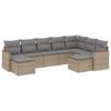 vidaXL Salon de jardin avec coussins 9 pcs beige r&eacute;sine tress&eacute;e