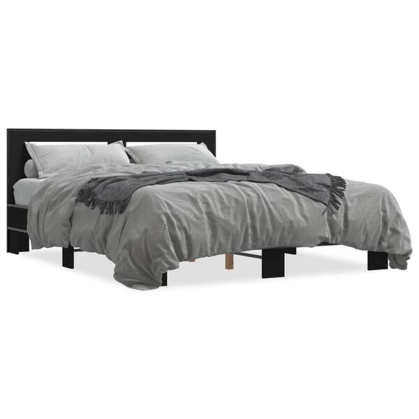 vidaXL Cadre de lit sans matelas noir 160x200 cm