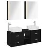 vidaXL Ensemble de mobilier de salle de bain 5 pc Ch&ecirc;ne noir