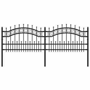 vidaXL Cl&ocirc;ture de jardin KAMPEN avec pointe en forme de lance, noire, 240 x 75 cm, acier