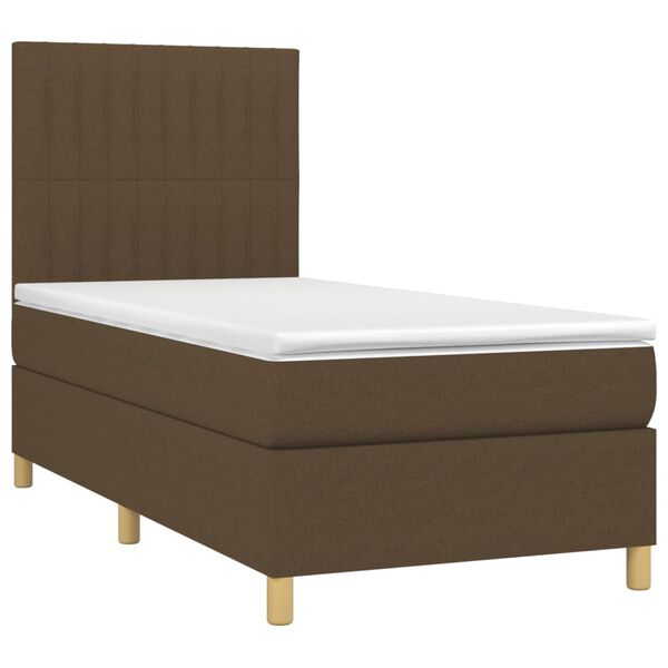 vidaXL Sommier &agrave; lattes de lit avec matelas Marron fonc&eacute; 80x200 cm